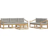 vidaXL Buiten bank set 6 st Wit en Lichtgrijs