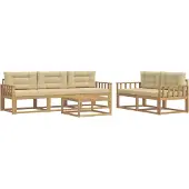 vidaXL Buiten bank set 6 st Wit en Beige