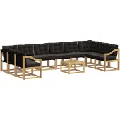 vidaXL Buiten bank set 11 st Wit en zwart