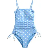Next - Dames - Vormgevend, buikcorrigerend bandeaubadpak met ruches op de pijpen - Tall - Blauw