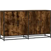 Syfax Dressoir 134x35x76 cm bewerkt hout gerookt eikenkleurig