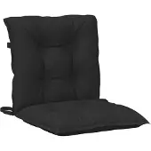 vidaXL Lage Rugleuning Stoelkussens Set 6 st Polyester Melange Zwart