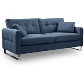 Furnilux Hera 2.5-zits bank donkerblauw | moderne slede-bank | stijlvol wooncomfort