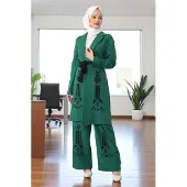Turkishsouq Geborduurde Detailed Pak Smaragdgroen