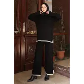 Turkishsouq Split Detailed Gebreide kleding Pak Zwart