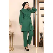 Turkishsouq Stripe Detailed Pak Smaragdgroen