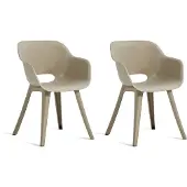 Keter Akola Tuinstoelen - 2 stuks -56,5x55x80cm - Taupe