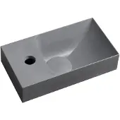 Hak Piccolino Betonnen wastafel 30,8x17cm, kraangat links, mat grijs