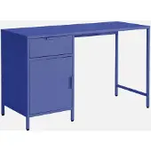 Sweeek Kinderbureau metaal 1 deur en 1 lade Blauw