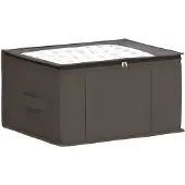 vidaXL Opbergdoos met transparant bovenraam Grijs 50 x 30 x 25 cm