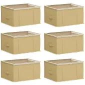 vidaXL Opbergdoos met transparant bovenraam 6 st Nonwoven stof 37,5 L