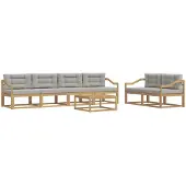 vidaXL Buiten bank set 6 st Wit en Lichtgrijs