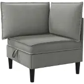 vidaXL Hoek Sofa met Opbergruimte Donkergrijs Fluweel