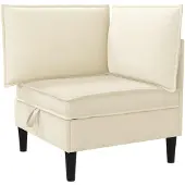 vidaXL Hoek Sofa met Opbergruimte Crèmekleurig Fluweel