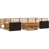 vidaXL Buiten bank set 7 pcs Naturel Massief Acacia Hout