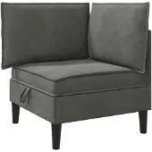 vidaXL Sofa met opslag Donkergrijs Fluweel