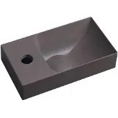 Sapho Piccolino betonnen wastafel 30,8x17cm, kraan links, donkerbruin