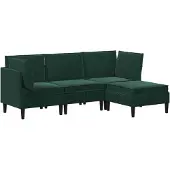 vidaXL Woonkamer Meubelset 4 st Donkergroen Fluweel