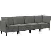vidaXL Woonkamer Meubelset 4 st Donkergrijs Fluweel