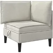 vidaXL Sofa met opslag Crèmekleurig Fluweel
