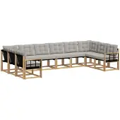 vidaXL Buiten bank set 10 st Wit en Lichtgrijs