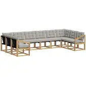 vidaXL Buiten bank set 10 st Wit en Lichtgrijs