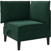 vidaXL Sofa met opslag Donkergroen Fluweel