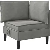 vidaXL Sofa met opslag Lichtgrijs Fluweel