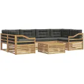 vidaXL Buiten bank set 7 st Wit en antracietkleurig Polyester