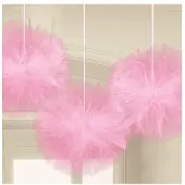 Amscan feestdecoratieset roze tule 3 stuks