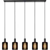 Lucide 5-lichts hanglamp Lambres recht zwart