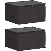 vidaXL Opbergdoos met transparant bovenraam 2 pcs Antracietkleurig