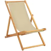vidaXL Zonstoel Beige Massief Teakhout