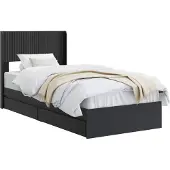 vidaXL Bedframe met opbergruimte en hoofdbord Zwart 100 x 200 cm