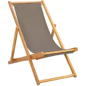 vidaXL Zonstoel Taupe Massief Teakhout