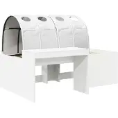 vidaXL Bedframe met Tunnel met plank 3 st Wit Bewerkt hout