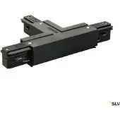SLV Onderdeel | EUTRAC T-verbinder met voedingsmogelijkheid, aarde binnen, links, zwar | EUTRAC SYSTEM