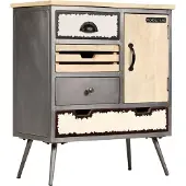 vidaXL Dressoir 65x33x76 cm massief mangohout en staal