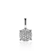 Zinzi zilveren hanger rond wit ZIH2074 (zonder collier)