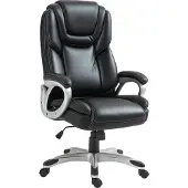 HOMCOM -Bureaustoel-66x75,5x124,5cm-Synthetische hoes-Zwart