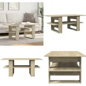 vidaXL Salontafel 102x55x42 cm bewerkt hout sonoma eikenkleurig