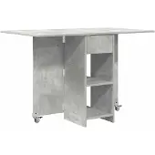 vidaXL Eettafel 115 x 70 x 75 cm Bewerkt hout Betongrijs Rechthoekig