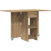 vidaXL Eettafel 115 x 70 x 75 cm Bewerkt hout Artisanaal eiken
