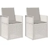 vidaXL Tuinstoelen 2 st Wit en Lichtgrijs PP