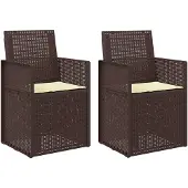 vidaXL Tuinstoelen 2 st Bruin en crèmekleurig PP
