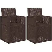 vidaXL Tuinstoelen 2 pcs Bruin PP