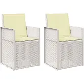 vidaXL Tuinstoelen 2 st Wit en crèmekleurig PP