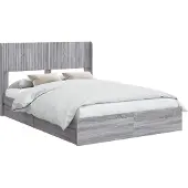 vidaXL Bedframe met opbergruimte en hoofdbord Grijs Sonoma