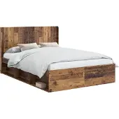 vidaXL Bedframe met opbergruimte en hoofdbord 2 st Bewerkt hout