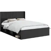 vidaXL Bedframe met opbergruimte en hoofdbord Zwart 120 x 190 cm